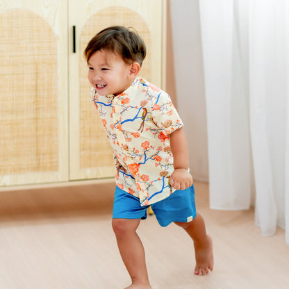 Garden Series - Boys Shirt in Yellow Peony by Le Petit Society — image 9