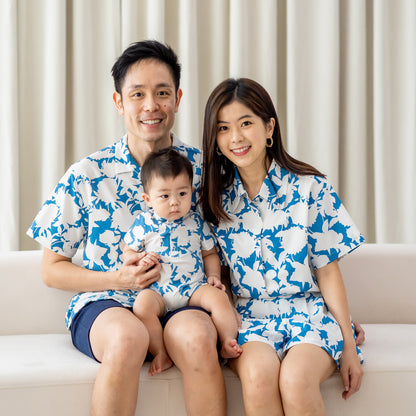 Garden Series - Ladies Shorts in Blue Floral by Le Petit Society — image 3