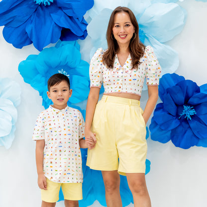 Garden Series - Ladies Shorts in Yellow by Le Petit Society — image 6