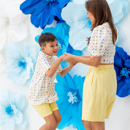 Garden Series - Ladies Shorts in Yellow by Le Petit Society — image 3