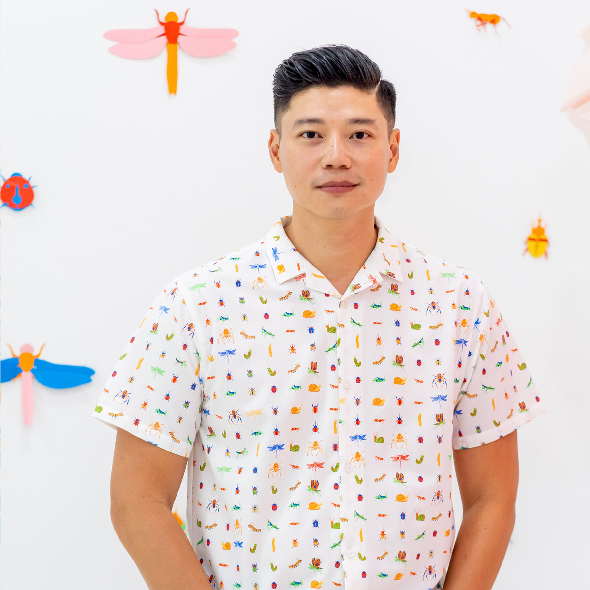 Garden Series - Men's Camp Collar Shirt in Garden Print - Relaxed Fit by Le Petit Society — image 8
