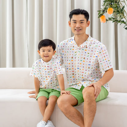 Garden Series - Men's Camp Collar Shirt in Garden Print - Relaxed Fit by Le Petit Society — image 4