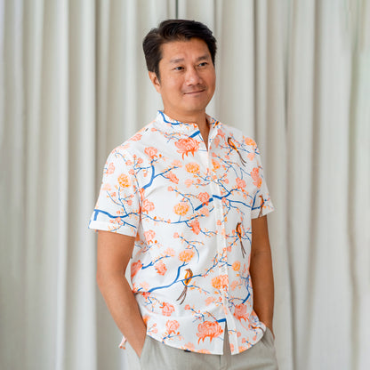 Garden Series - Men's Shirt in White Peony - Classic Fit by Le Petit Society — image 10