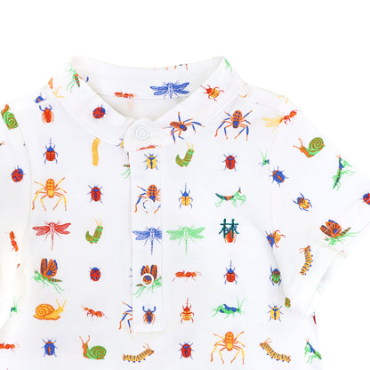 Garden Series - Baby Boy Jersey Romper in Garden Print by Le Petit Society — image 5