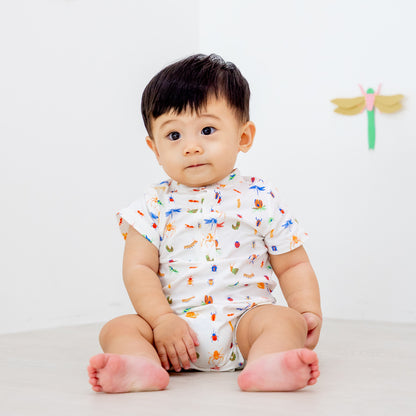Garden Series - Baby Boy Jersey Romper in Garden Print by Le Petit Society — image 7