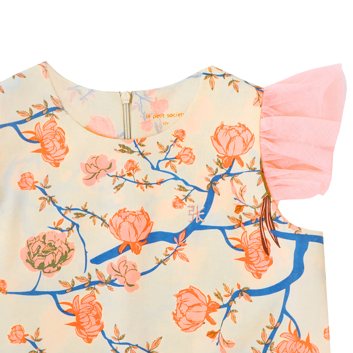 Garden Series - Girls Tulle Dress in Yellow Peony by Le Petit Society — image 4