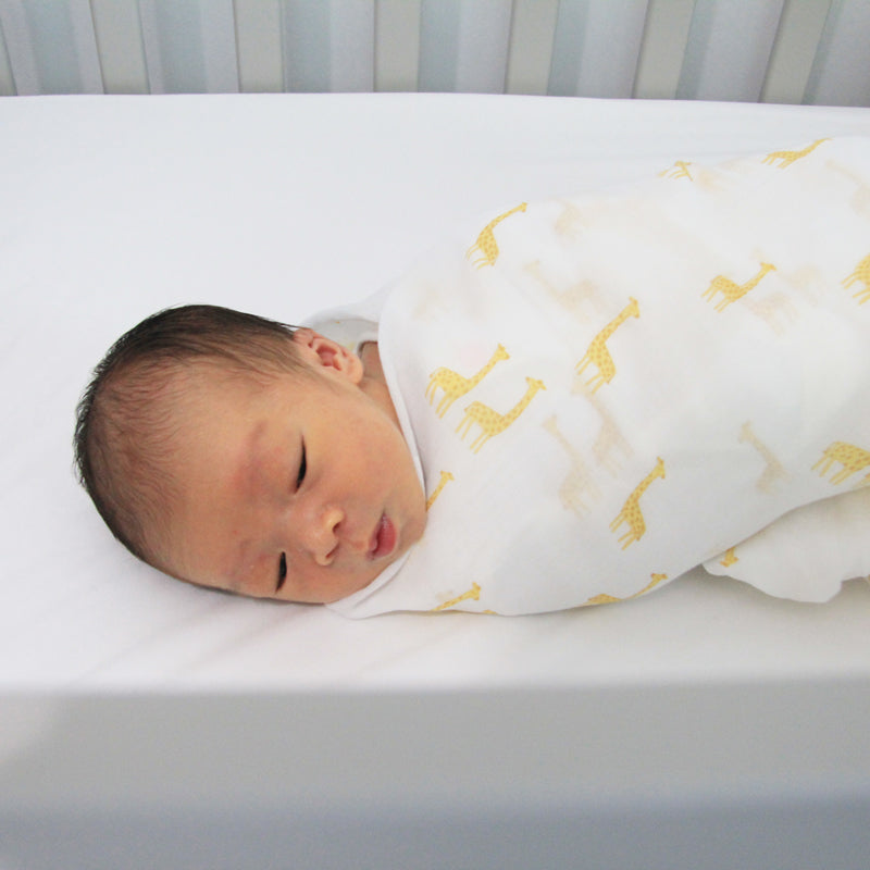 Baby Organic Swaddle in Giraffe by Le Petit Society — image 4