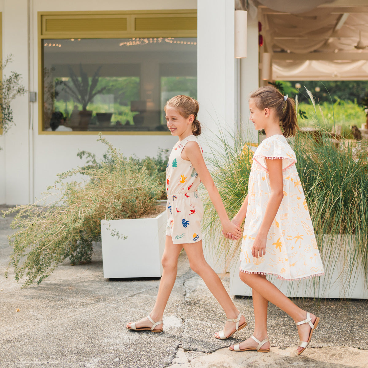 Resort Series - Kids Ribbed Jumpsuit in Paradise Print by Le Petit Society — image 3