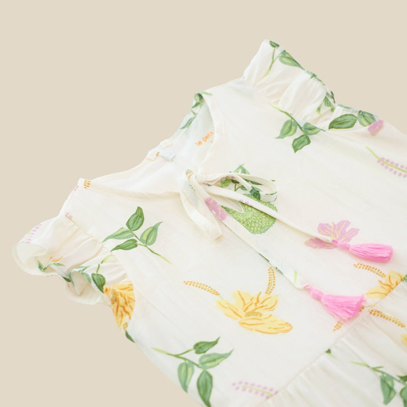 Heritage Series - Girls Dress in Tropical Durian Print by Le Petit Society — image 4