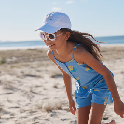 Made For Play - Girls Jersey Romper in French Fries Print by Le Petit Society — image 2
