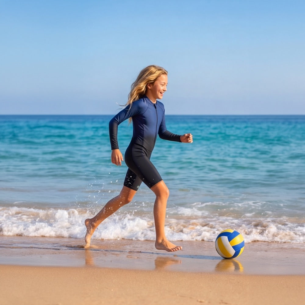 Girls Rash Suit in Navy Gradient by Le Petit Society
