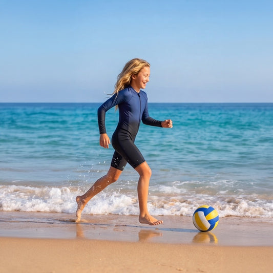 Girls Rash Suit in Navy Gradient by Le Petit Society