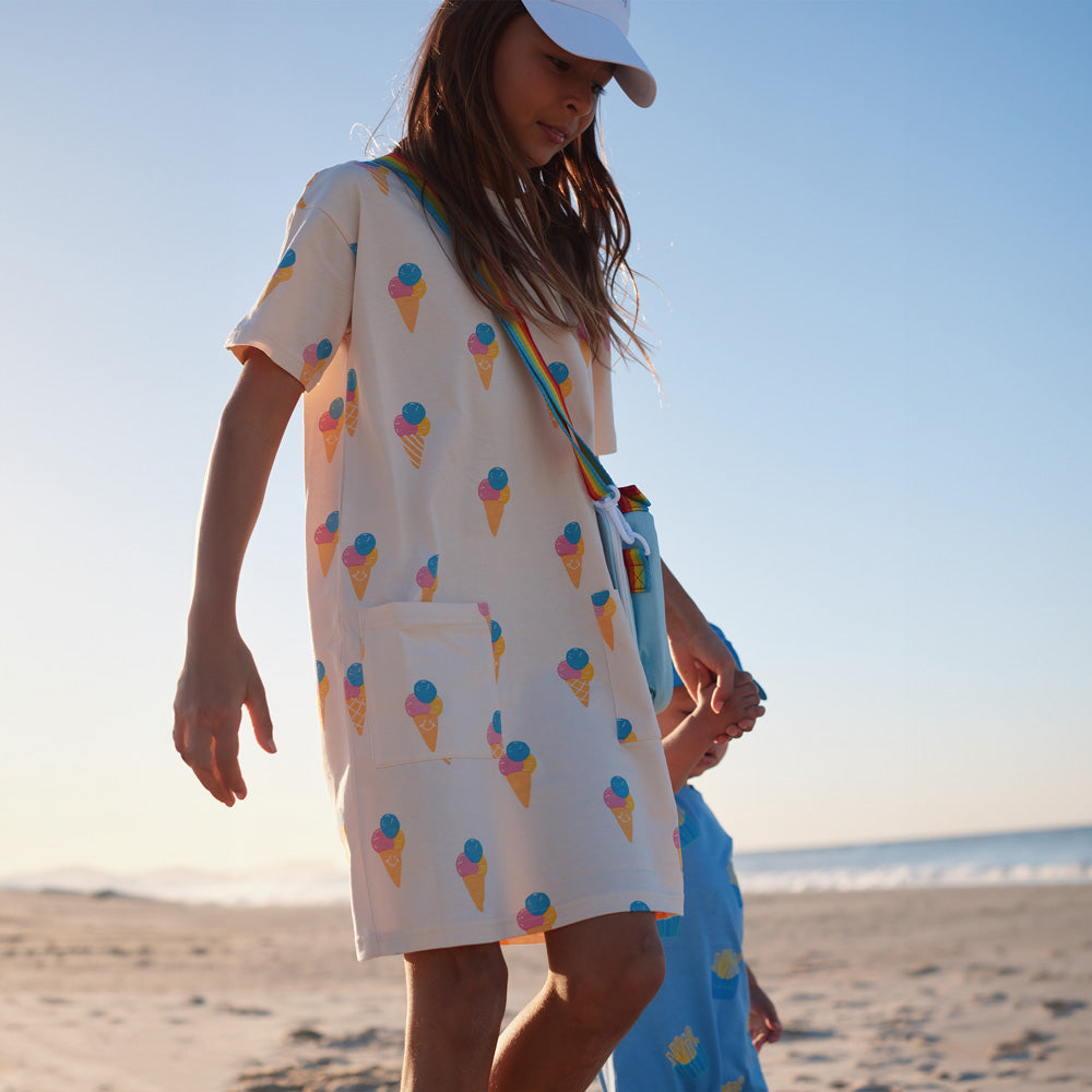 Made For Play - Girls T-shirt Dress in Ice Cream Print by Le Petit Society — image 2