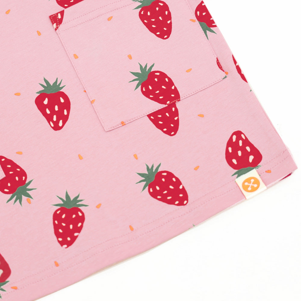Made For Play - Girls T-shirt Dress in Strawberry Print by Le Petit Society — image 4