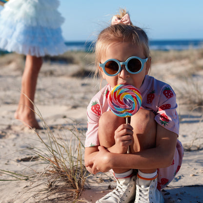Made For Play - Girls T-shirt Dress in Strawberry Print by Le Petit Society — image 2