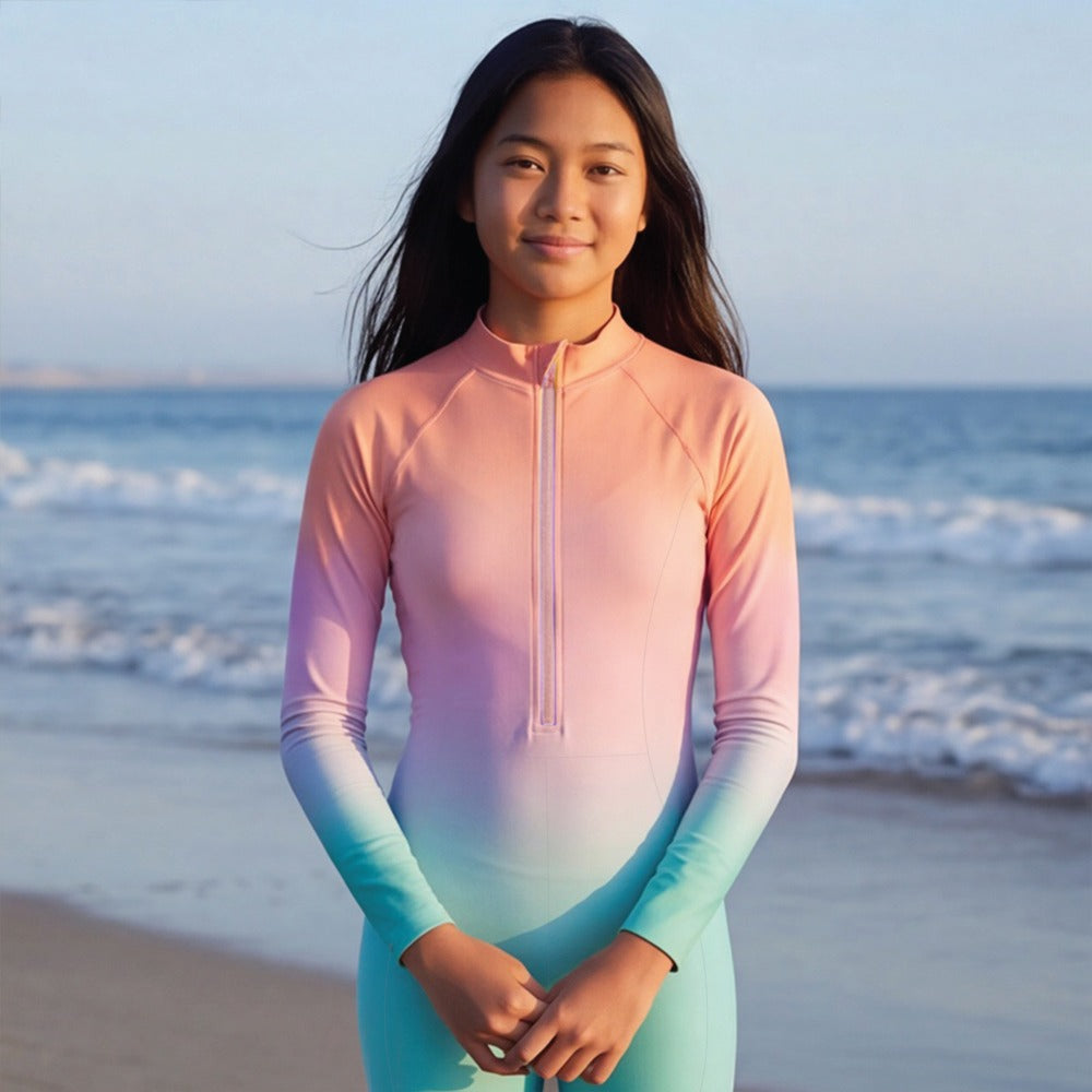 Girls Rash Suit in Pastel Gradient by Le Petit Society — image 3