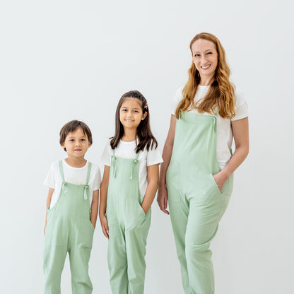 Mama & Mini in Pastel Green Ladies Long Overalls by Le Petit Society — image 3