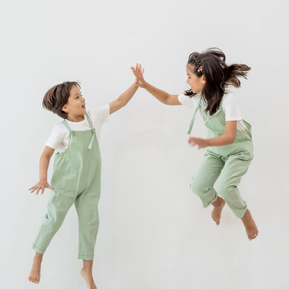 Mama & Mini in Pastel Green Kids Long Overalls by Le Petit Society — image 15