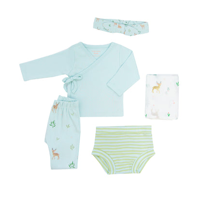 Baby Organic Boxer Shorts in Green Stripes Print by Le Petit Society — image 8