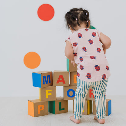 Made For Play - Kids Leggings in Green Stripes by Le Petit Society — image 3