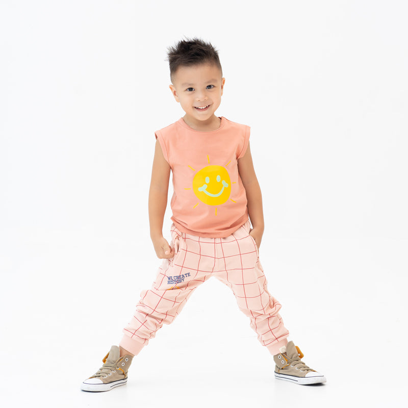 Made For Play - Kids Jogger Pants in Grid Print by Le Petit Society — image 5