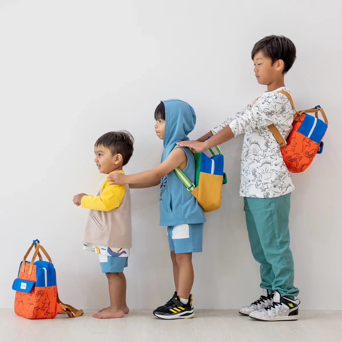Kids Insulated Backpack in Colour Block - Blue/Green (Personalisable)