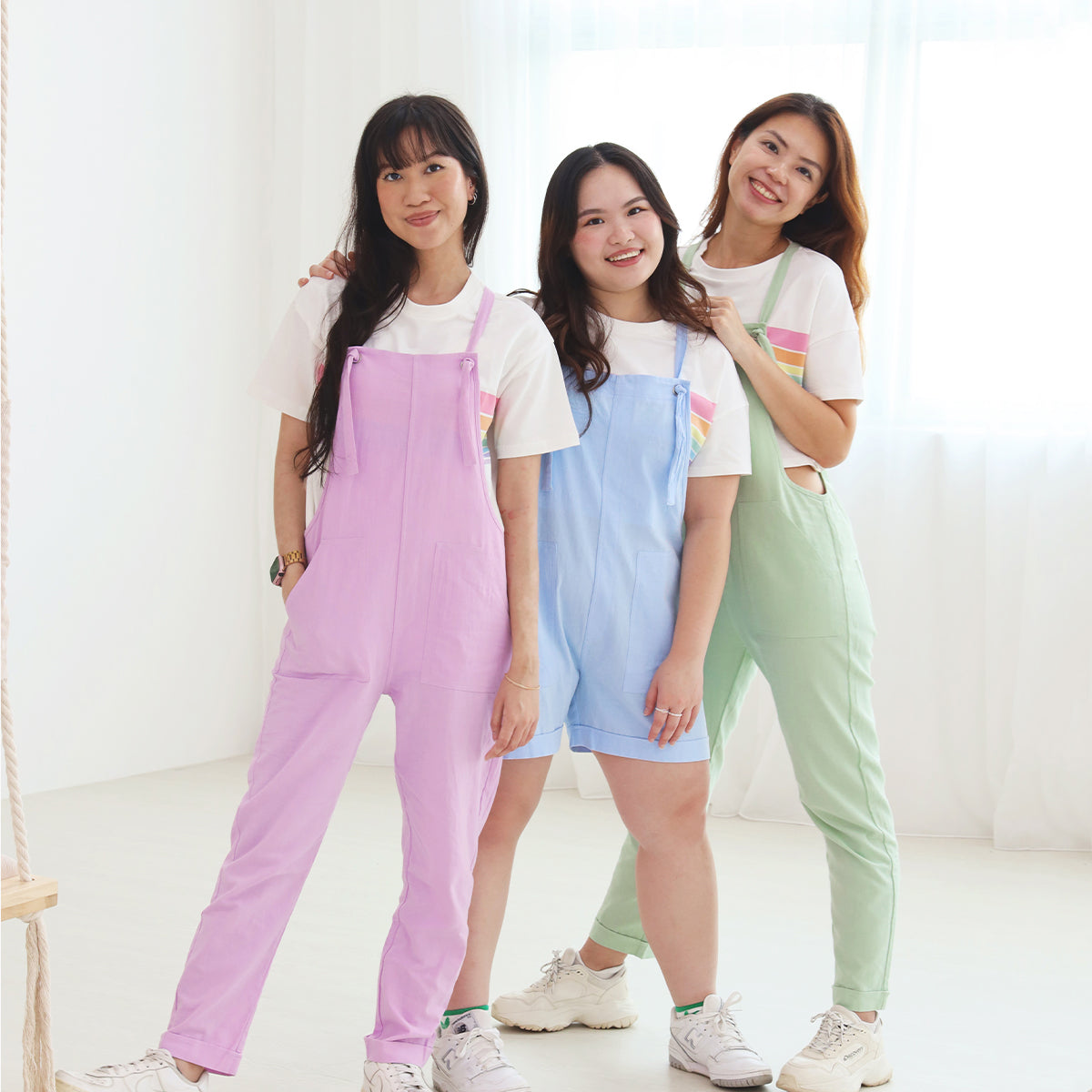 Mama & Mini in Pastel Blue Ladies Short Overalls by Le Petit Society — image 8