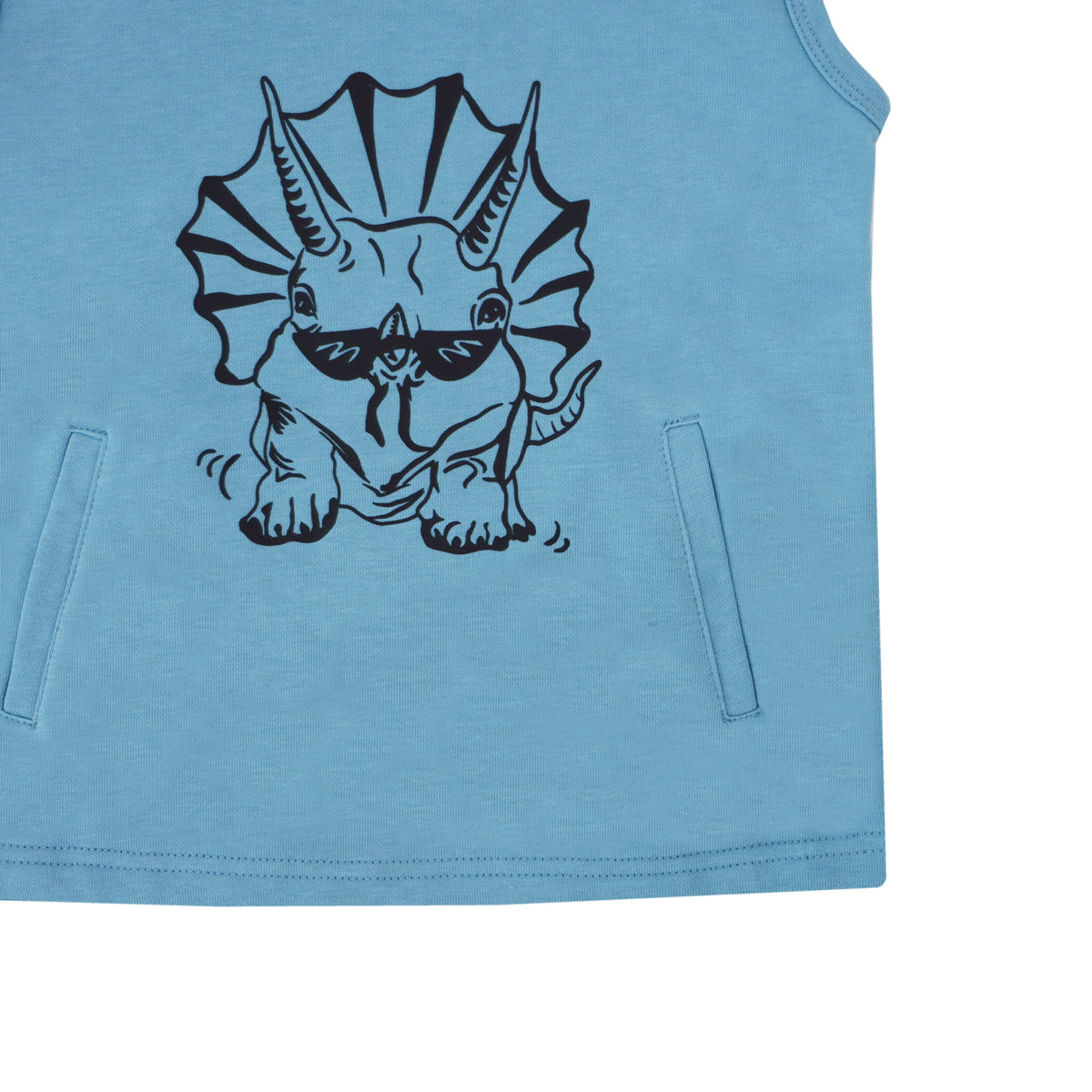 Made for Play - Hoodie Tank in Triceratops Print in Blue by Le Petit Society — image 8
