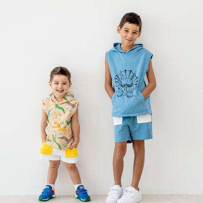Made for Play - Kids Shorts with Contrast Pockets in White by Le Petit Society — image 5
