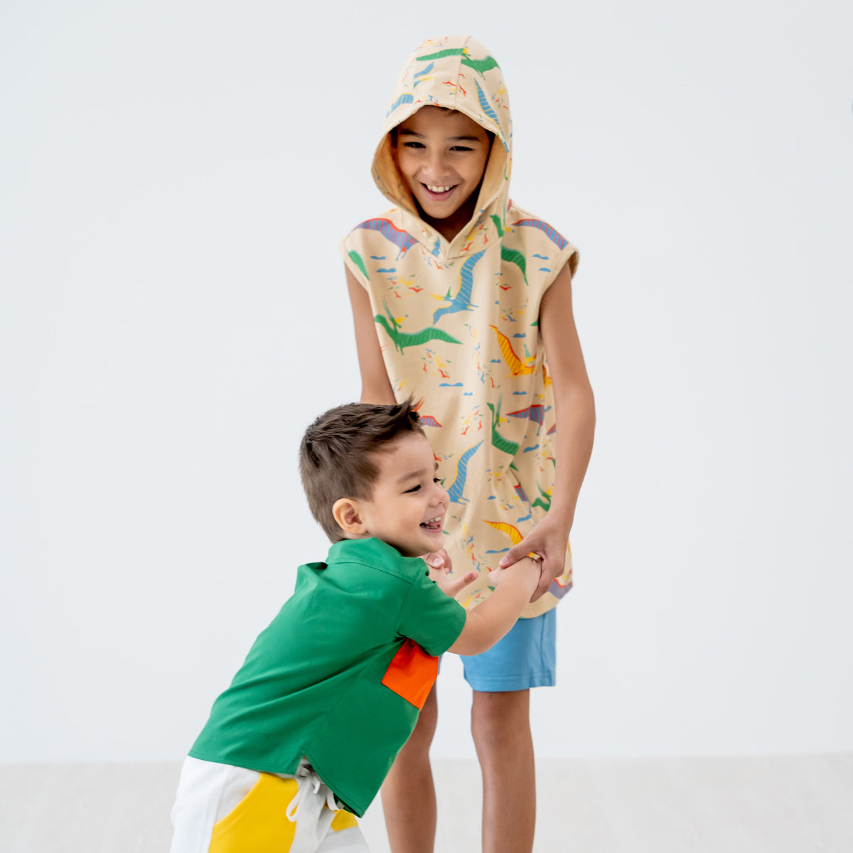 Made for Play - Hoodie Tank in Party Pterodactyl Print in Beige by Le Petit Society — image 10