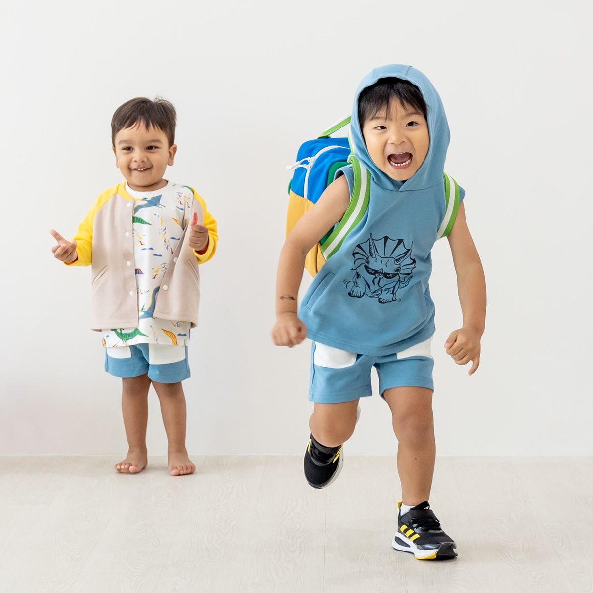 Made for Play - Hoodie Tank in Triceratops Print in Blue by Le Petit Society — image 4