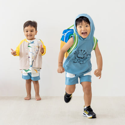 Made for Play - Hoodie Tank in Triceratops Print in Blue by Le Petit Society — image 4