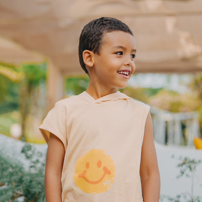 Resort Series - Hoodie Tank in Smiley Print by Le Petit Society
