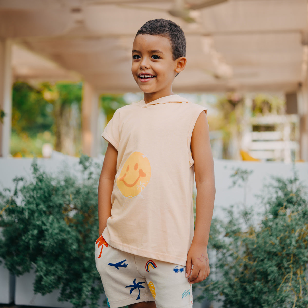Resort Series - Hoodie Tank in Smiley Print by Le Petit Society — image 6
