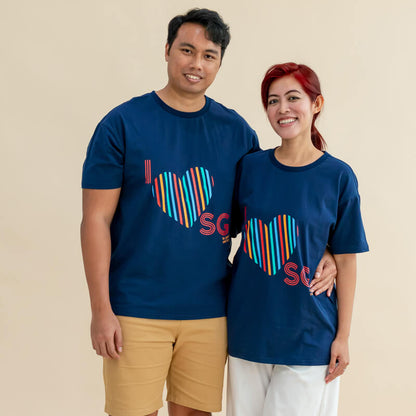 A Singapore Series - "I Love SG" Adult Tee in Navy by Le Petit Society — image 3