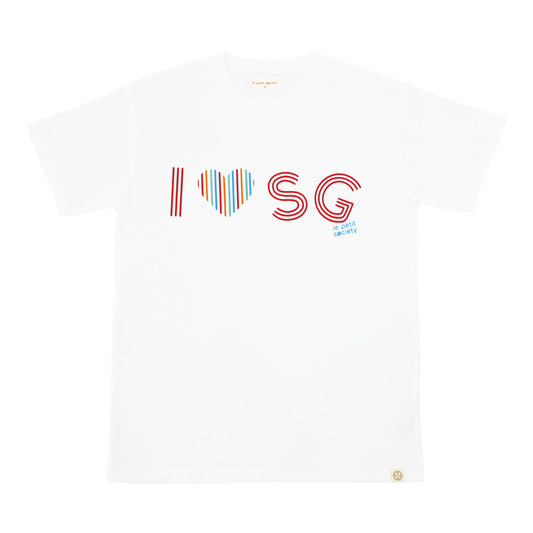 A Singapore Series - "I Love SG" Adult Tee in White by Le Petit Society