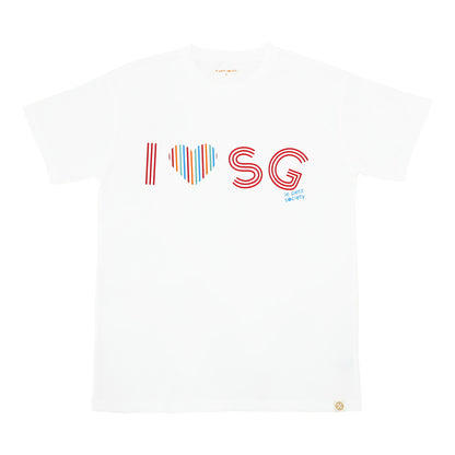 A Singapore Series - "I Love SG" Adult Tee in White by Le Petit Society — image 4