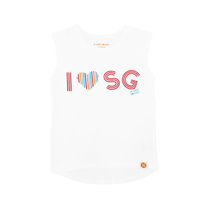 A Singapore Series in "I Love SG" Kids Tank by Le Petit Society — image 4