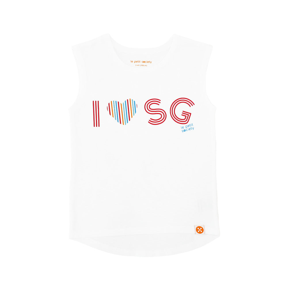 A Singapore Series in "I Love SG" Kids Tank by Le Petit Society — image 7