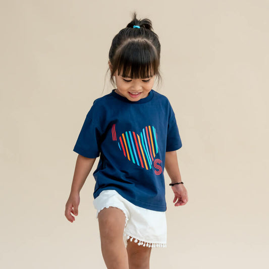 A Singapore Series - "I Love SG" Kids Tee in Navy by Le Petit Society