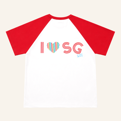 A Singapore Series in "I Love SG" Adult Raglan Tee by Le Petit Society — image 2