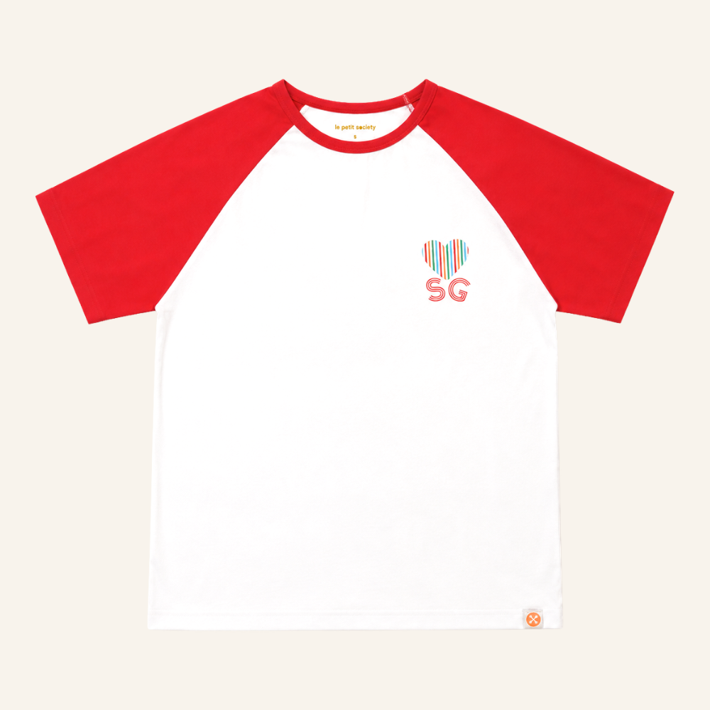 A Singapore Series in "I Love SG" Adult Raglan Tee by Le Petit Society