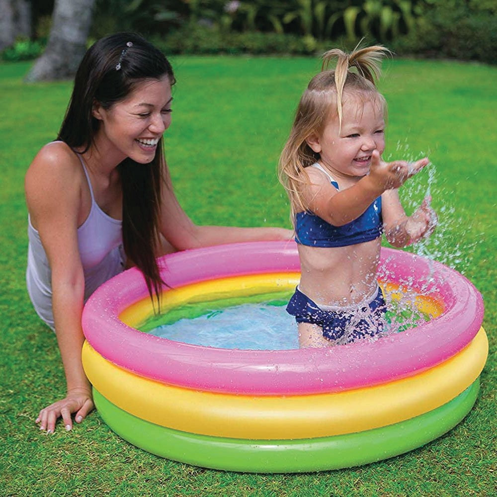 Inflatable Sunset Glow 3-Ring Baby Pool by INTEX