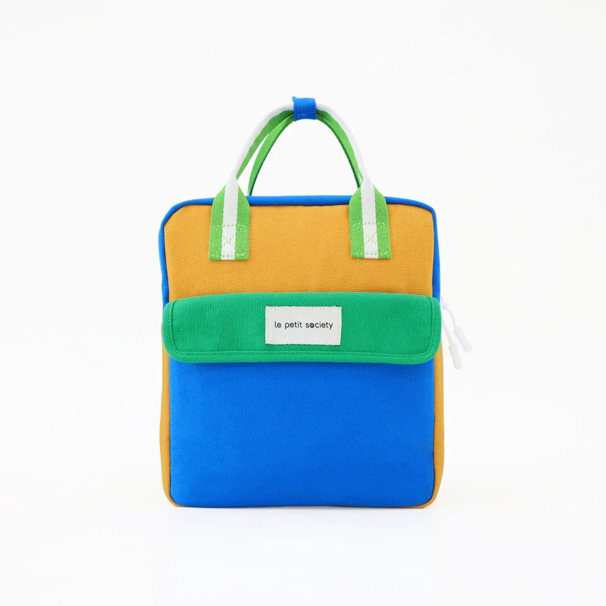 Kids Insulated Backpack in Colour Block - Blue/Green (Personalisable)