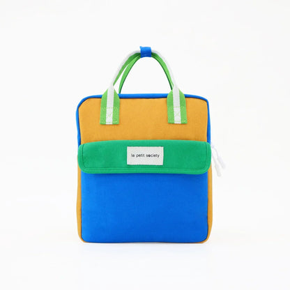 Kids Insulated Backpack in Colour Block - Blue/Green (Personalisable)