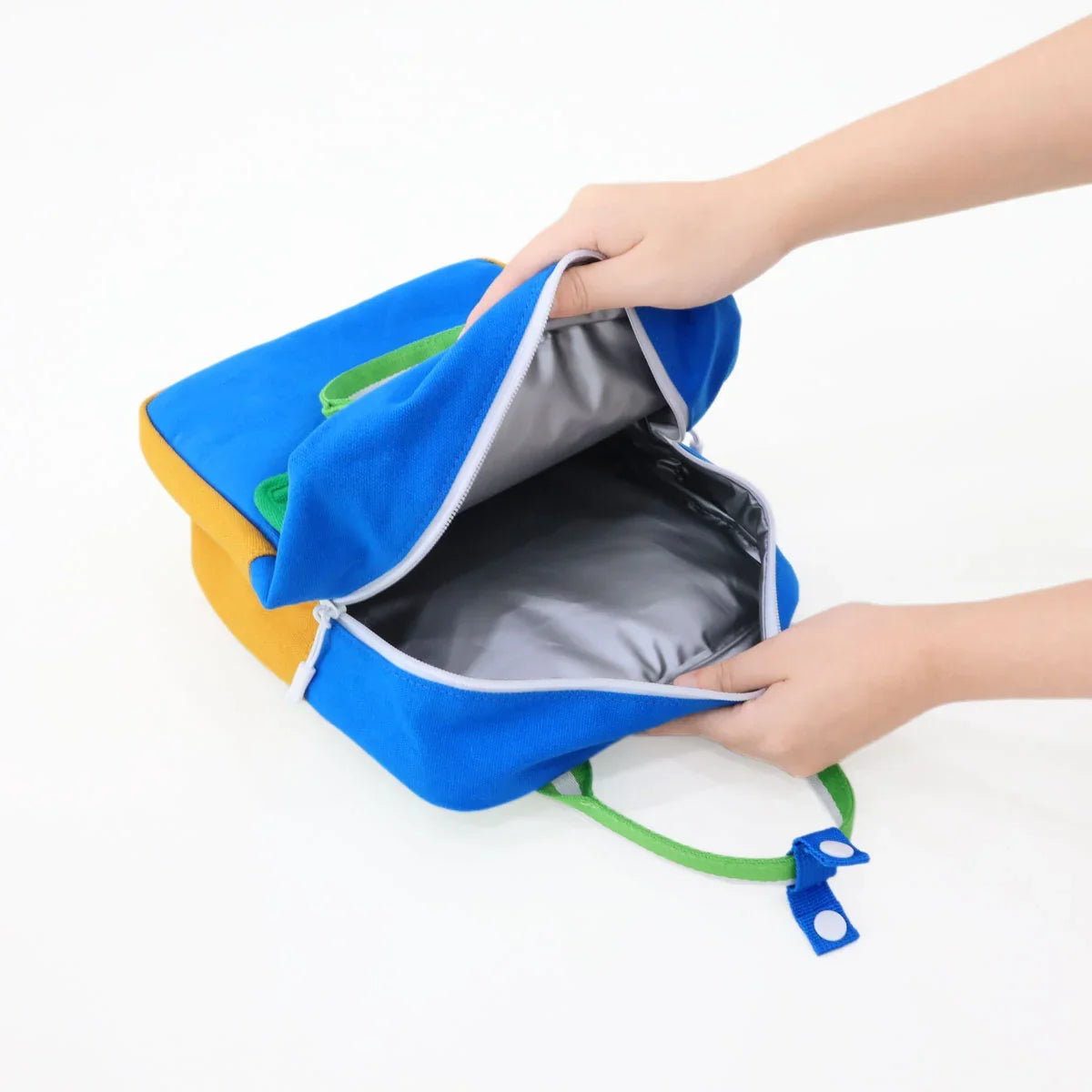 Kids Insulated Backpack in Colour Block - Blue/Green (Personalisable)