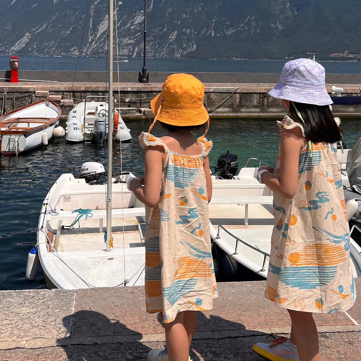 Resort Series - Girls Ruffled Sundress in Coast Print by Le Petit Society — image 11