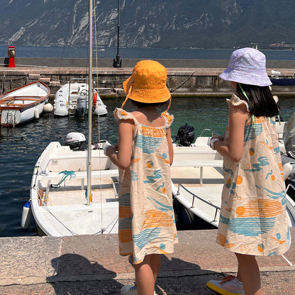Resort Series - Girls Ruffled Sundress in Coast Print by Le Petit Society — image 11