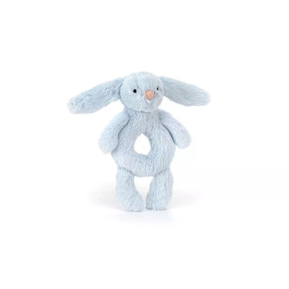 Bashful Blue Bunny Ring Rattle by Jellycat