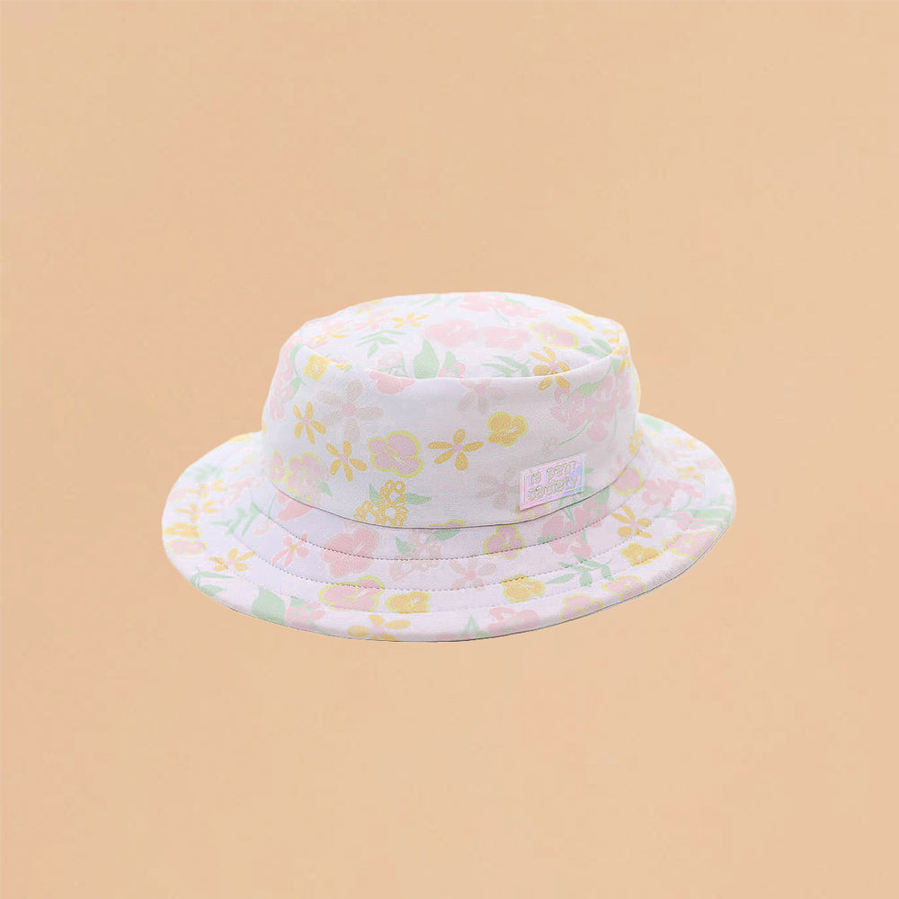 Kids Bucket Hat in Pastel Floral Print by Le Petit Society — image 2